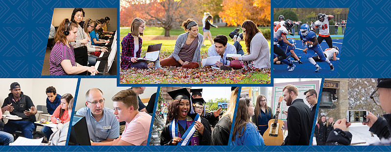 collage of students engaged in various activities at Luther College