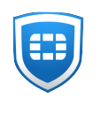 The FortiClient icon, which is a blue shield with a white border.