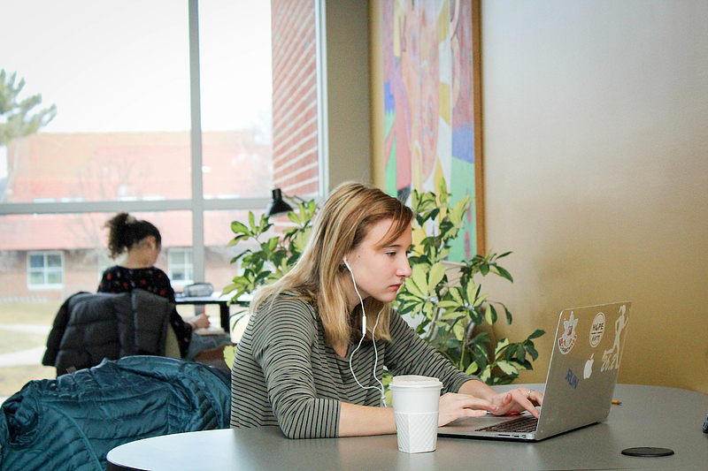 students studying in spacious center for the arts (CFA)