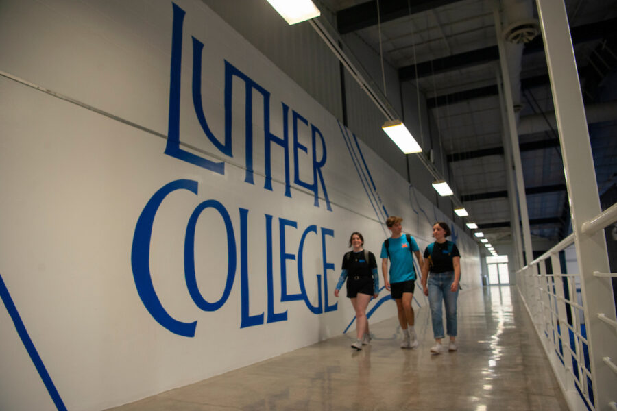students walking in Sports and Recreation Center (SRC)